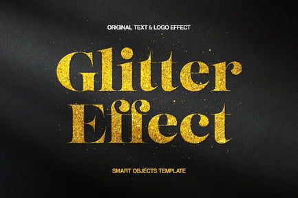 Glitter Text & Logo Mockup