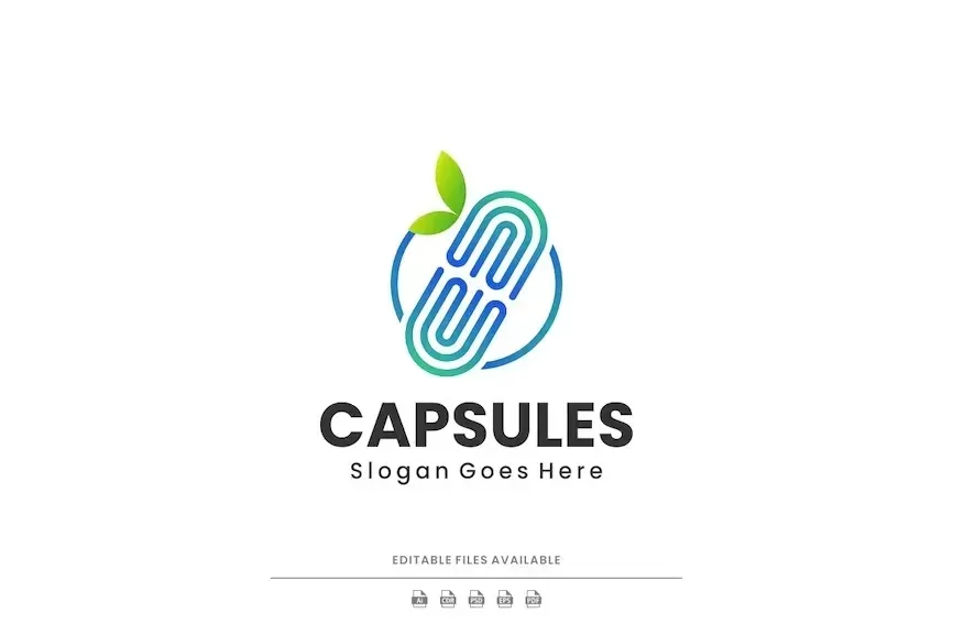 Capsule Gradient Line Art Logo