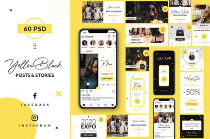 Yellow Black – Instagram&Facebook – Stories&Posts