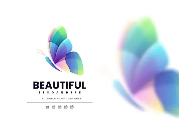 Butterfly Gradient Colorful Logo
