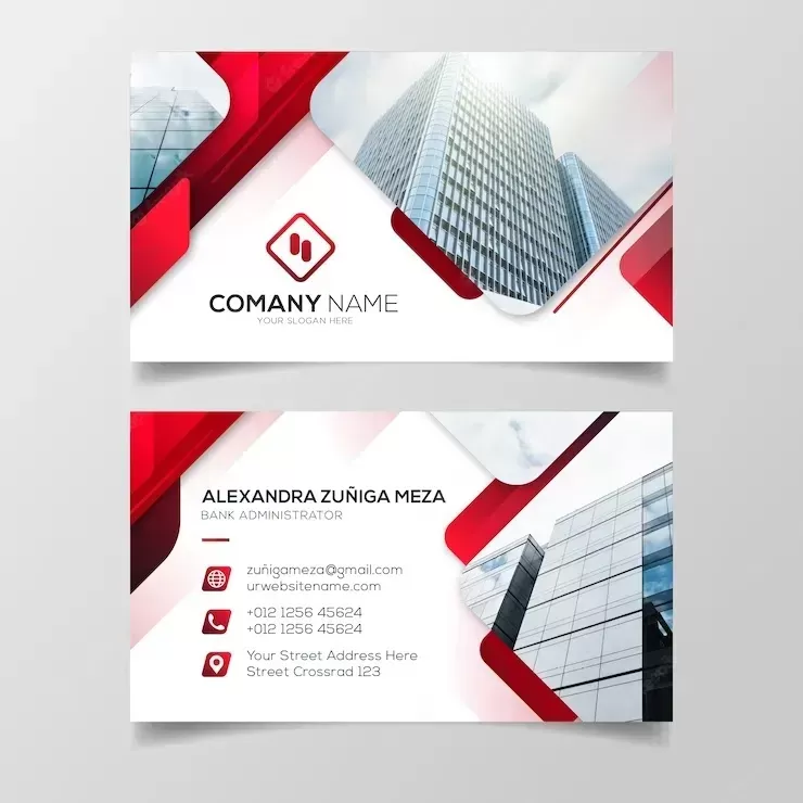 Vector abstract business card template with photo