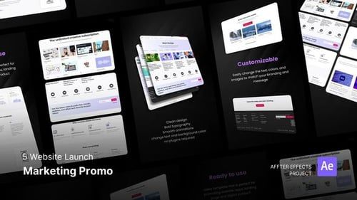 Website Launch – Marketing Promo Video After Effects Project