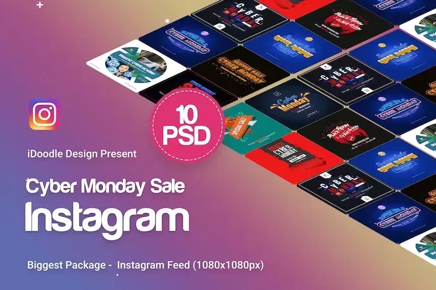 Cyber Monday Instagram Banners Ad – 10 PSD