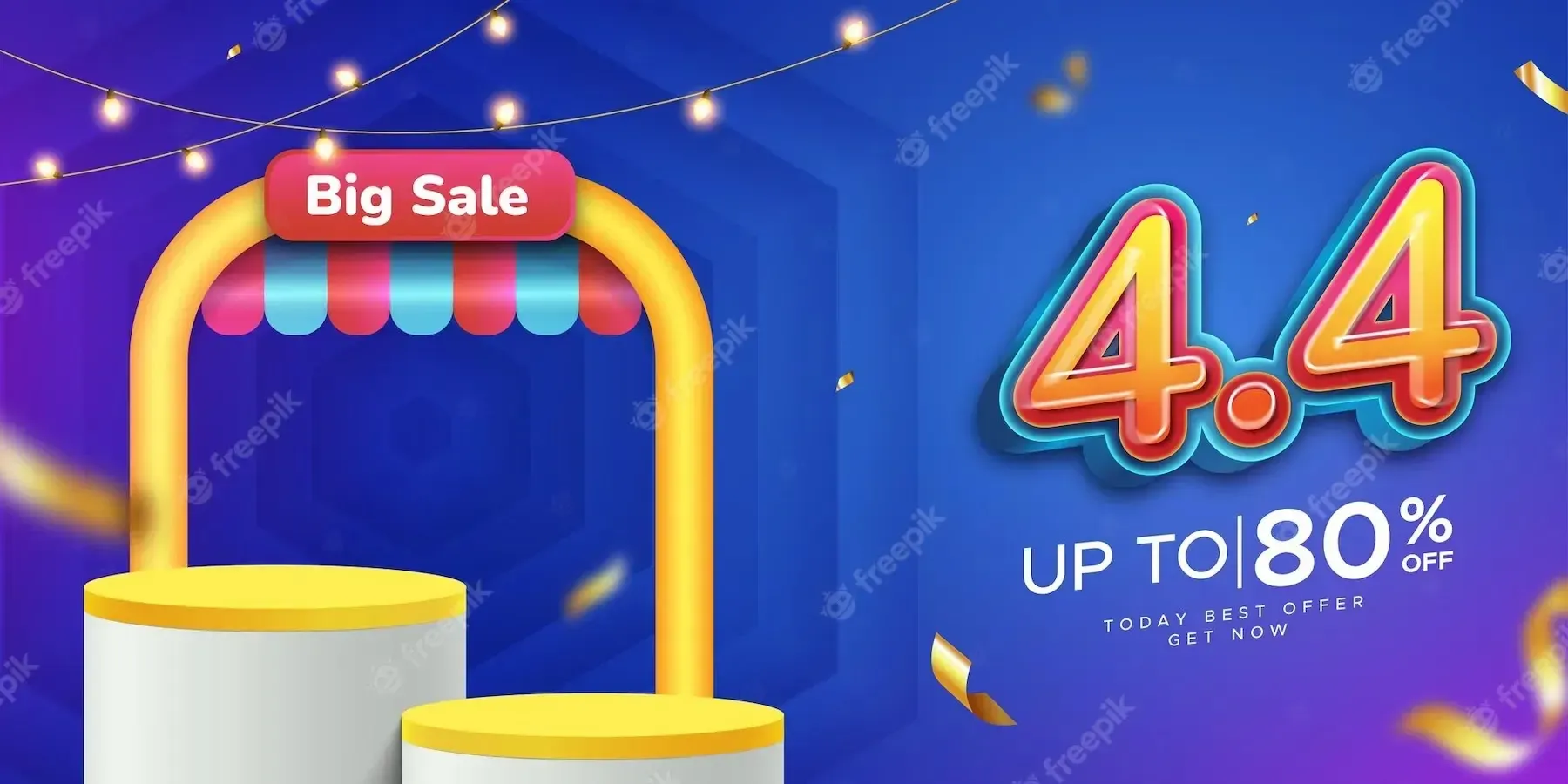 44 big sale promotion event horizontal banner