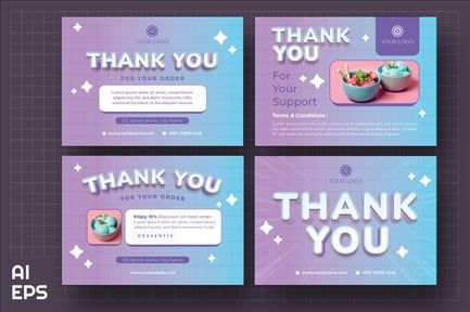 Modern Thank You Card Template Dessert