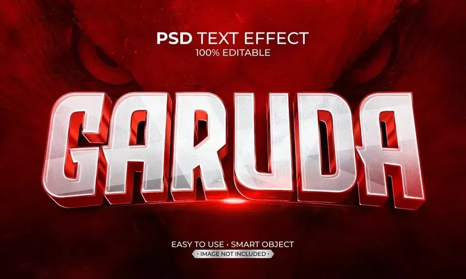 Garuda red metallic text effect