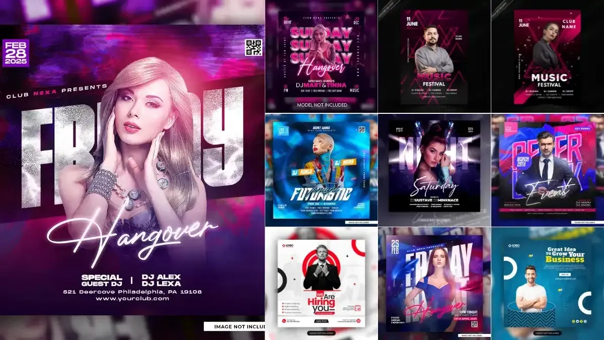 Flyer social media post, psd banner set vol 6