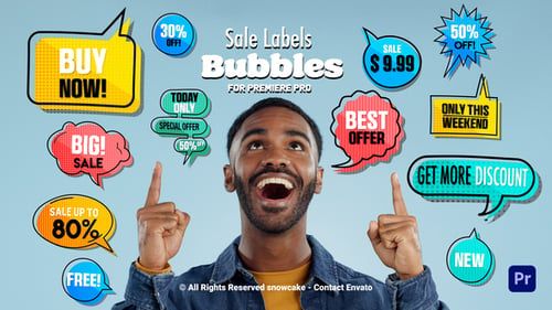 Sale Labels Bubbles For Premiere Pro