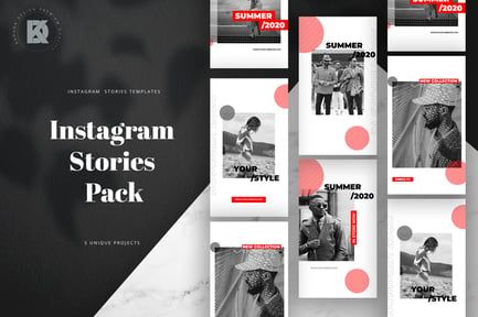 Instagram Red & Black Stories Pack