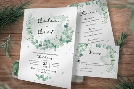 Foliage Wedding Invitation Set
