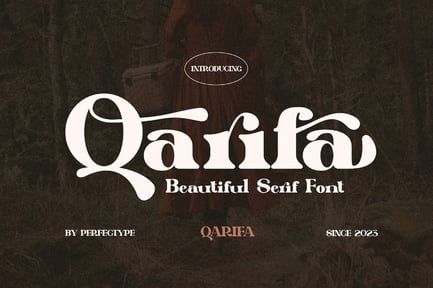 Qarifa Elegant Ligature Serif Font Typeface