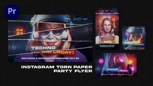 Instagram Torn Paper Party Flyer | Premiere Pro