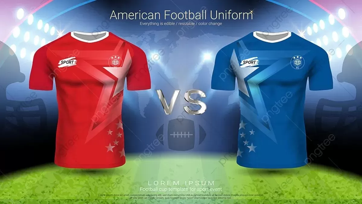 American Football Or Soccer Jerseys Uniforms Mockup