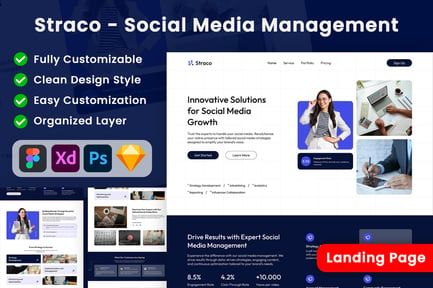 Straco – Social Media Management Landing Page