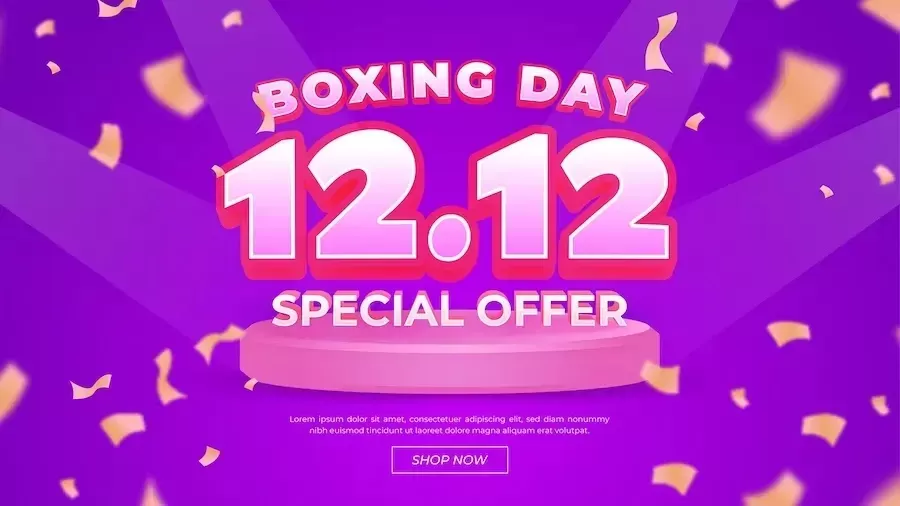 Premium Vector Boxing Day Sale Special Offer Banner Template with Editable Text Style Effect