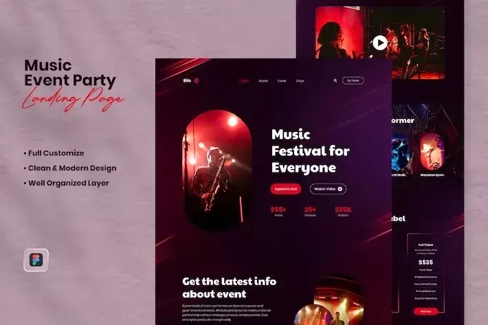 Music Event Landing Page – Bilo