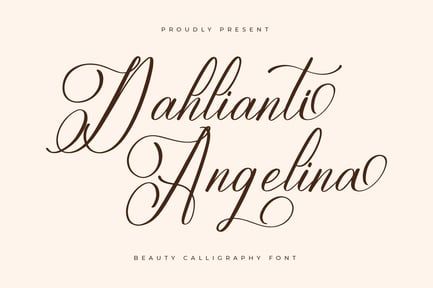 Dahlianti Angelina Calligraphy Font