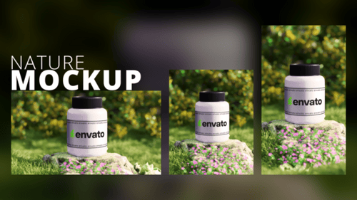 3D Nature Product Mockup plus Vertical