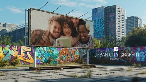 Urban City Graffiti Walls Mockups for Premiere Pro