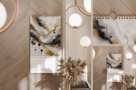 Wall Hanging Spiral Calendar Mockup