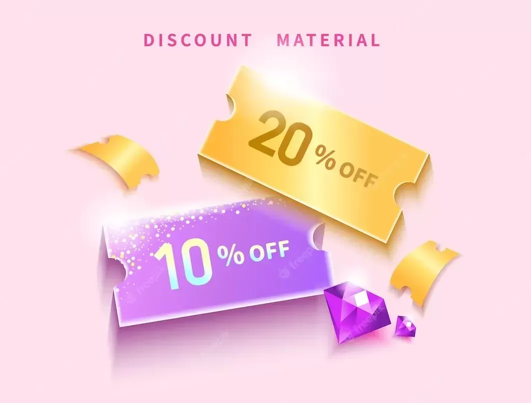Gift voucher template gold and purple with gem lottery decoration