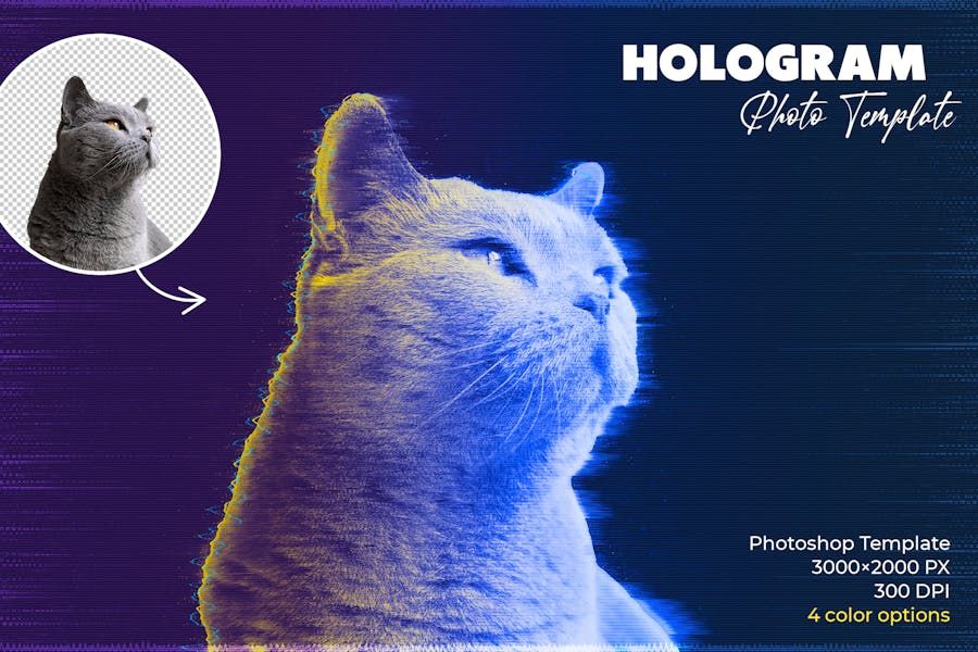 Hologram Photo Template