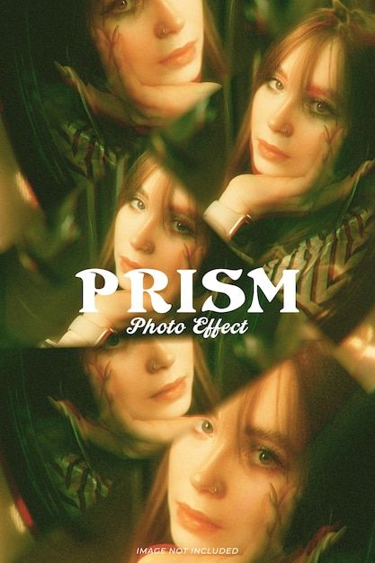 Prism lens angel kaleidoscope photo effect template