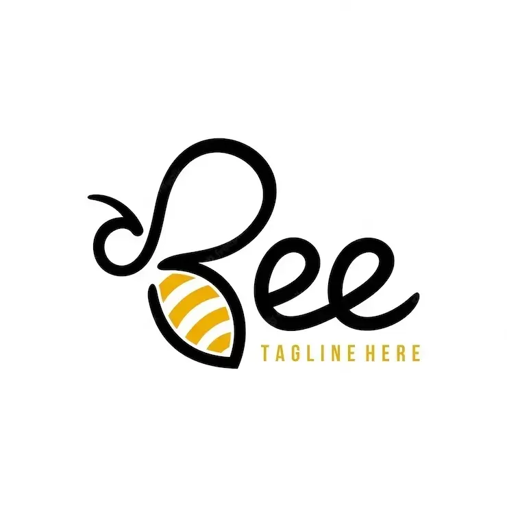 Initial letter b bee logo design bee logo template