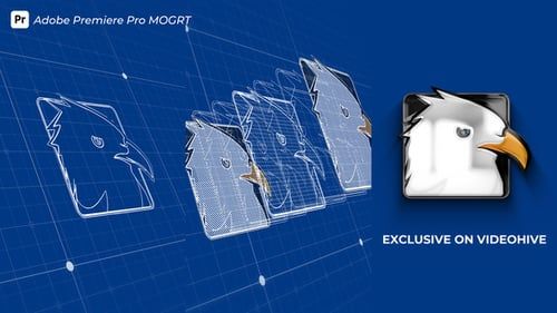 Blueprint Grid Logo Reveal MOGRT 5