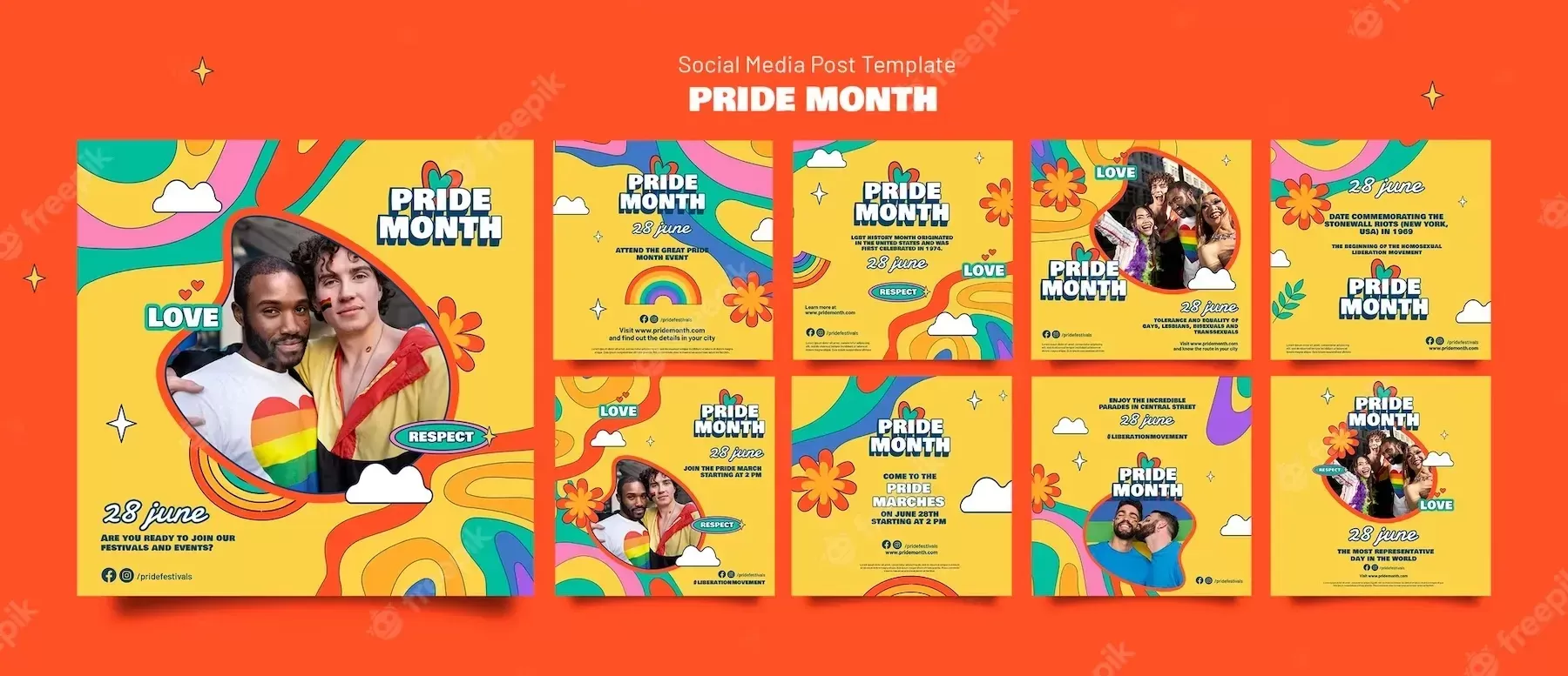 Pride month celebration social media posts