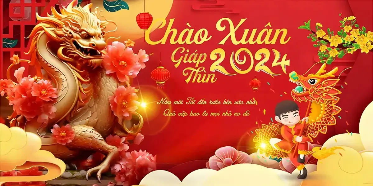 Banner Chúc Mừng Năm Mới Tết Nguyên đán 2024 CDR