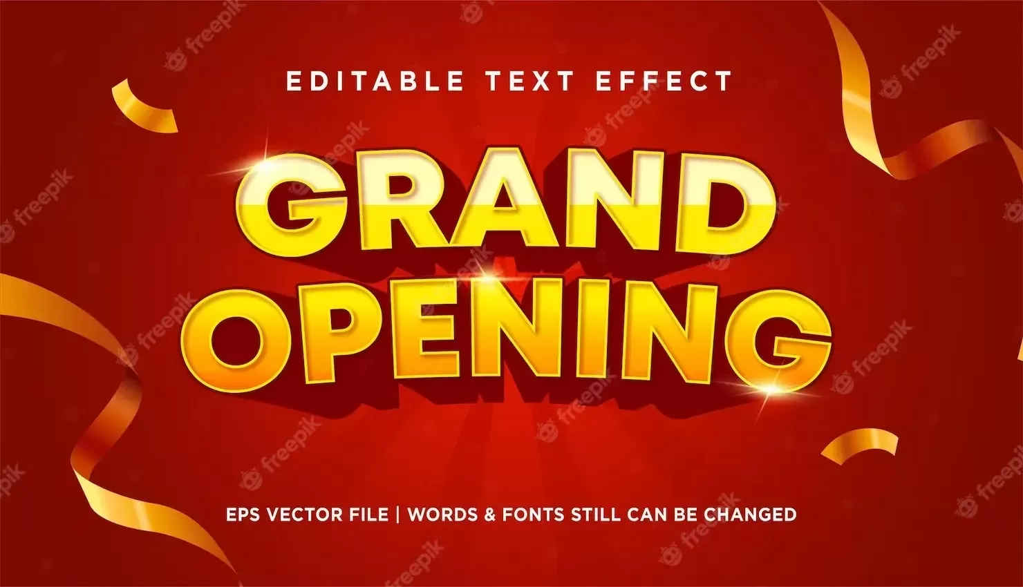 Grand opening text effect editable text vector