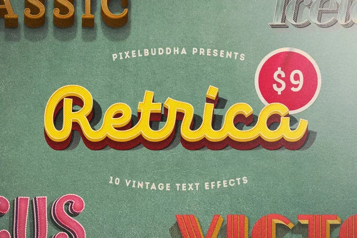 Retrica: Vintage Text Effects Pack