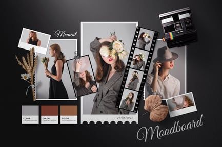 Polaroid Photo Collage Mockup Template