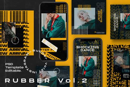 Rubber Vol. 2 – Instagram KIT Template + Stories