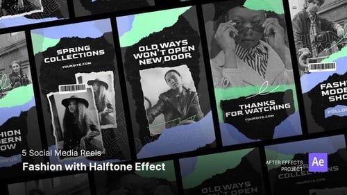 Social Media Reels – Fashion with Halftone Effect After Effects Project Files