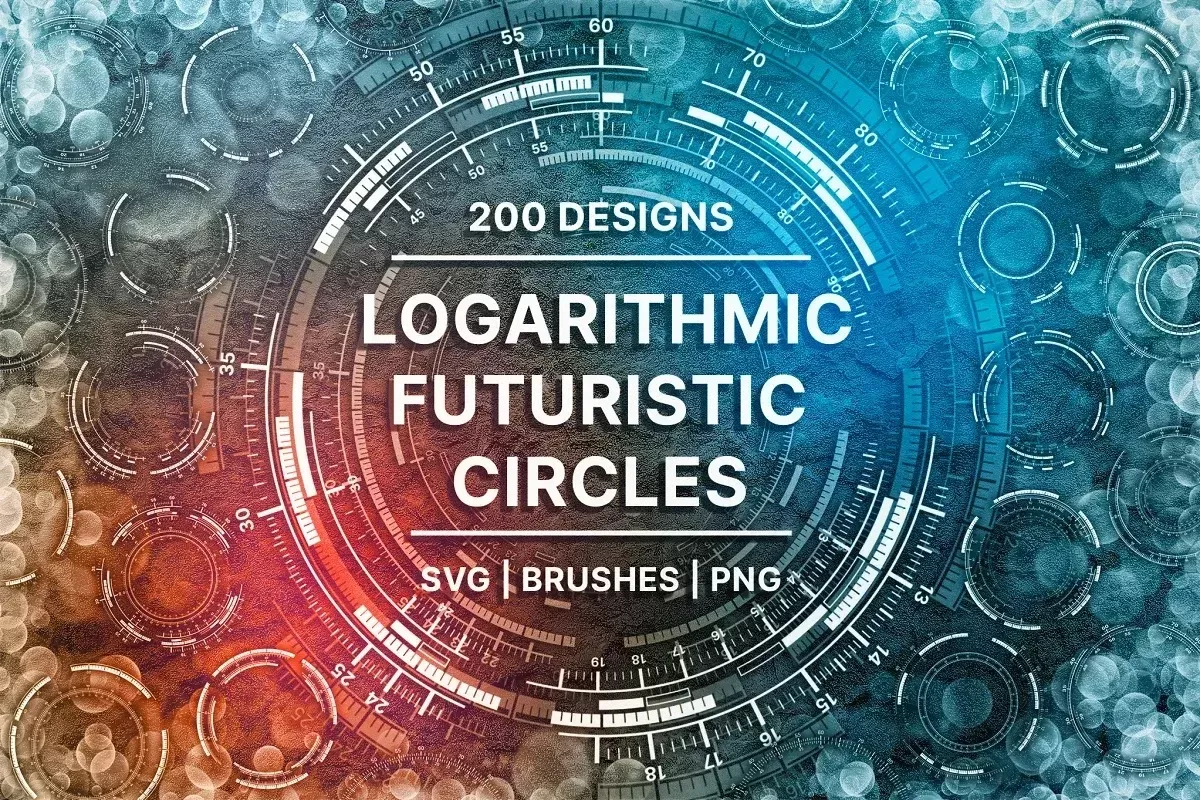 200 Logarithmic Futuristic Circles