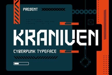 Kraniven – Cyberpunk Typeface