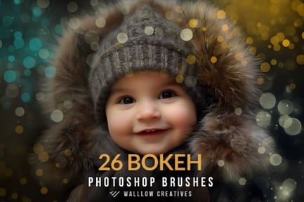 Bokeh Photoshop brushes, Christmas bokeh brushes