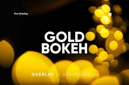 30 Gold Bokeh Overlay HQ