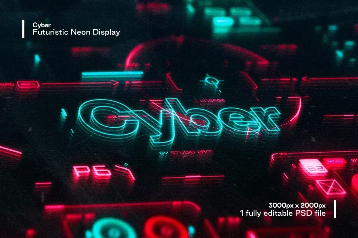 Cyber – Futuristic Neon Display