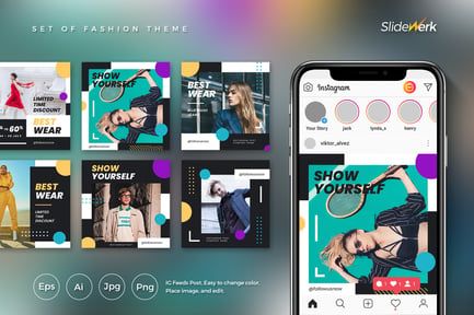 IG Post Feed Template 03 – Slidewerk