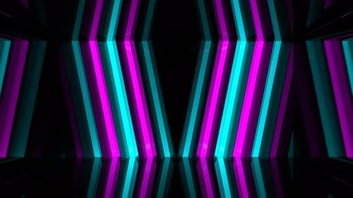 Cyan And Pink Neon Laser Lines Show Background Vj Loop In 4K