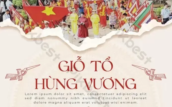 Mẫu Poster Giỗ Tổ Hùng Vương Mùng 10 Tháng 3