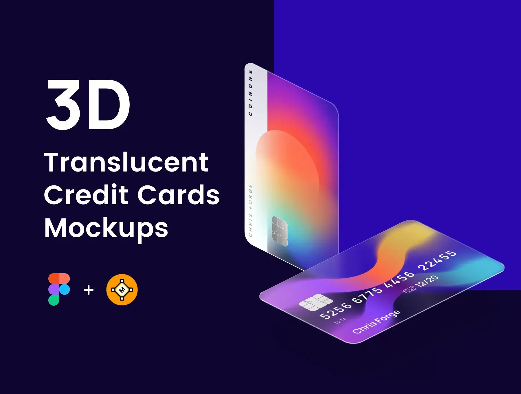 3D Translucent Credit Cards Mockups