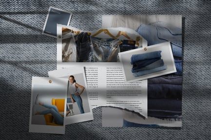 Denim Photo Collage Mockup Template