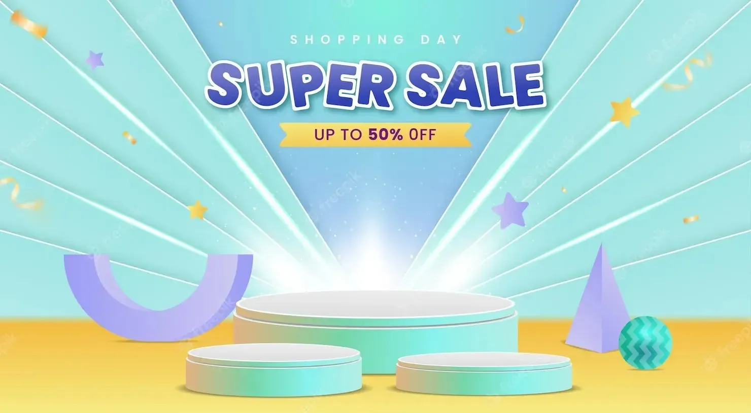 Shopping day sale banner template design