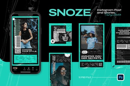 Grunge Instagram Template – SNOZE