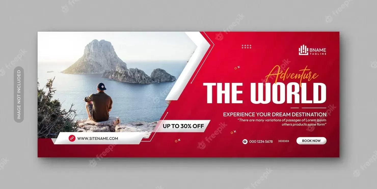Adventure world tour and travel banner template