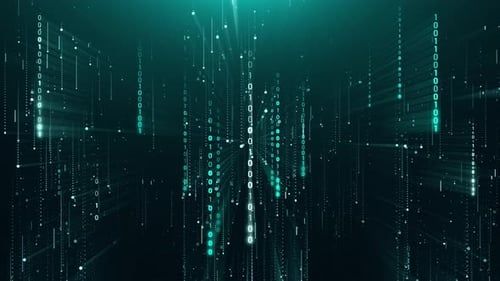 Matrix Tower Matrix Binary Digital Background Animation